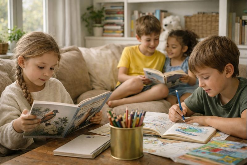 Child learning through homeschool curriculum books instead of worksheets
